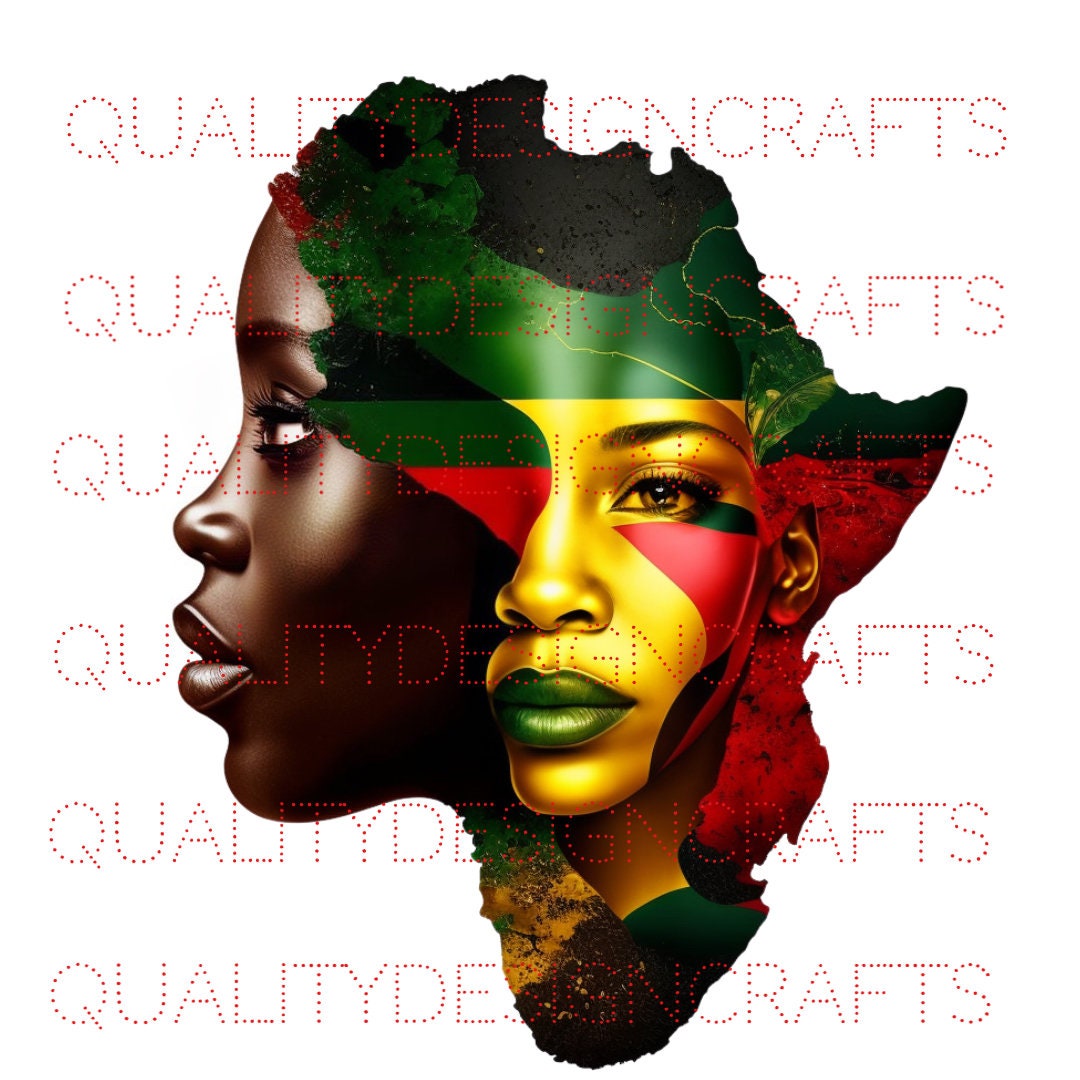 Africa Queen Beautiful Black Girl Magic Melanin Black Woman PNG Afro