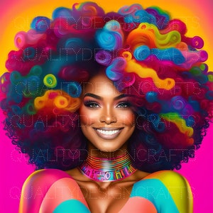 Hermosa chica negra mágica Melanin mujer negra PNG Afro Moda chica afroamericana clipart PNG Planificador Camiseta Tumbler Sublimación