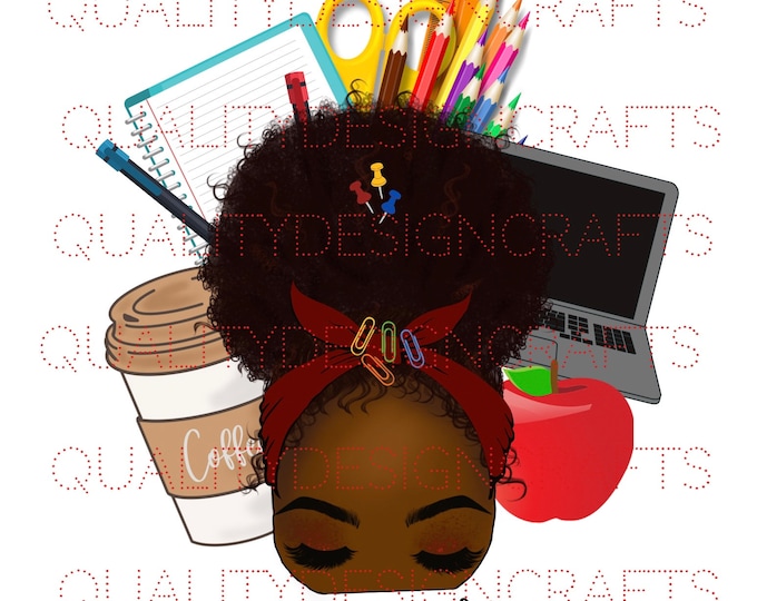 Teacher Life Beauty Black Girl Magic Black Woman PNG Fashion girl African American clipart PNG Planner Tshirt Tumbler Sublimation