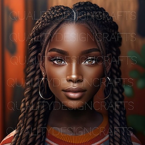 Bella ragazza nera Magic Melanin Donna nera PNG Afro Fashion girl clipart afroamericana PNG Planner Tshirt Tumbler Sublimazione