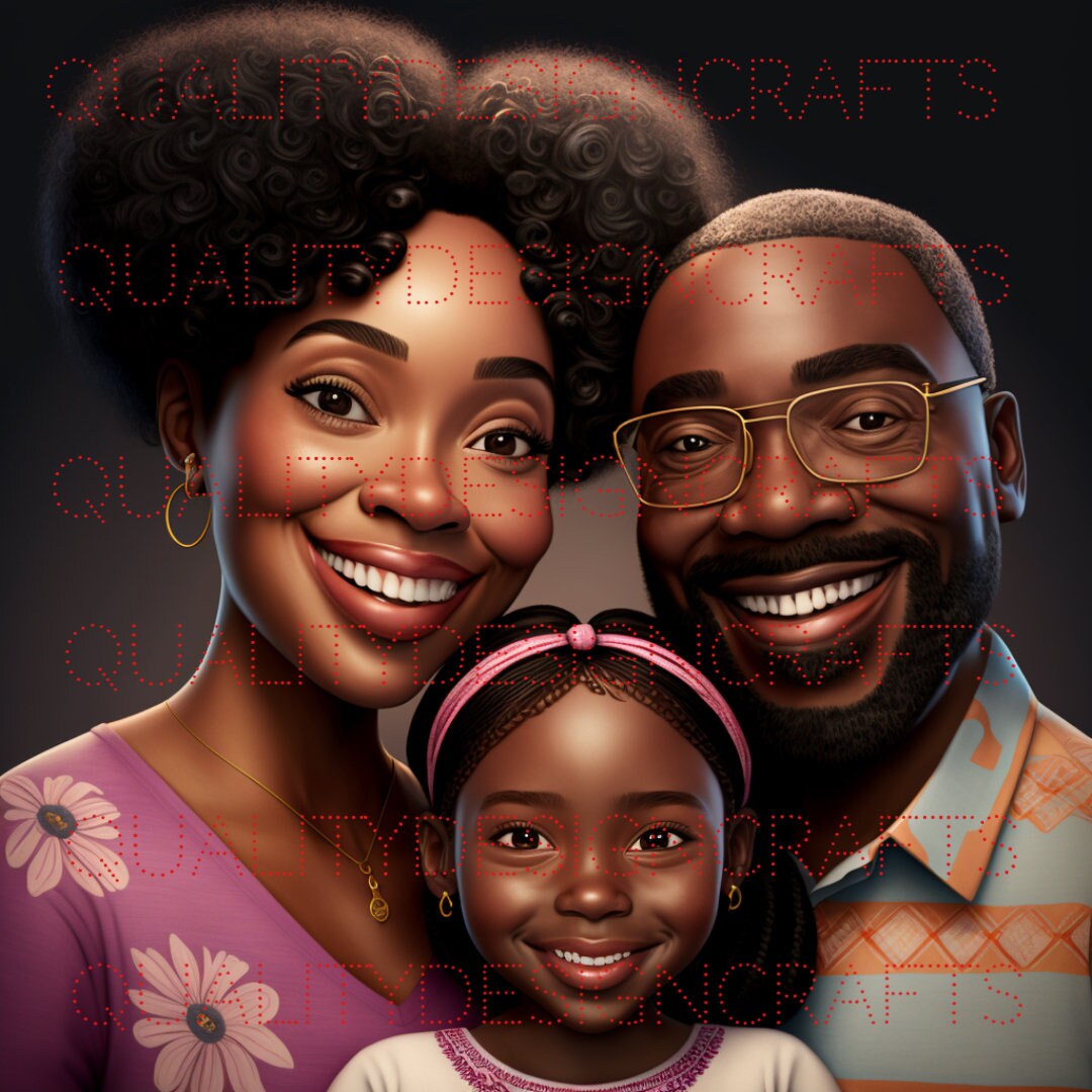 Black Family Magic Melanin Black Mother Father Daughter PNG Etsy