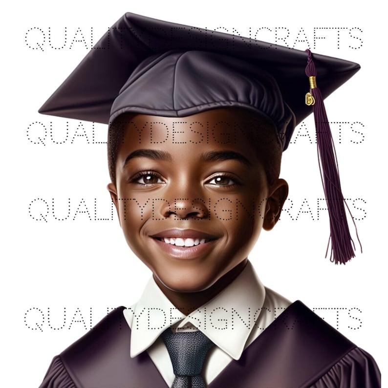 Transparent Graduation Black Boy Magic King Melanin Black Children PNG Afro Fashion African American clipart Planner Tshirt Sublimation image 1