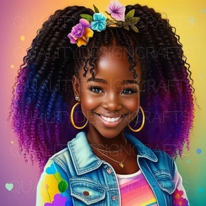 Bella ragazza nera Magic Melanin Black Woman PNG Afro Fashion ragazza African American clipart PNG Planner Tshirt Tumbler Sublimazione