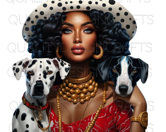 Transparent Dog Lover Black Girl Magic Melanin Black Woman PNG Afro Fashion girl African American clipart Planner Tshirt Tumbler Sublimation