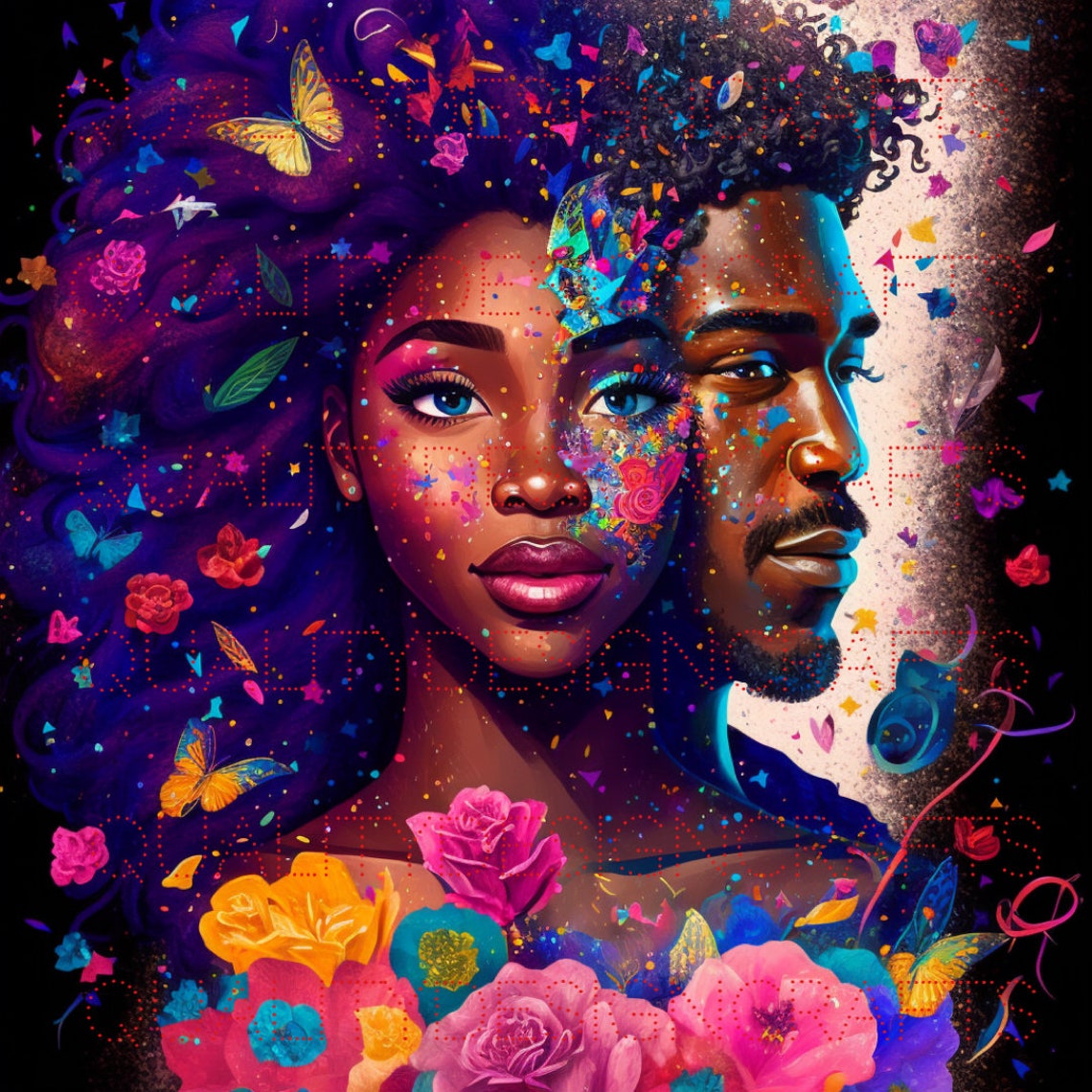 Beautiful Black Love Girl Magic Melanin Black Woman PNG Afro Etsy