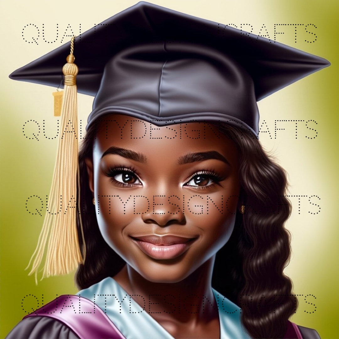 Graduation Kids Beautiful Black Girl Magic Melanin Black PNG Fashion