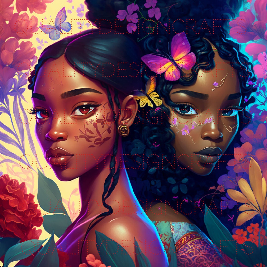 Sisters Beautiful Black Girl Magic Melanin Black Woman PNG - Etsy