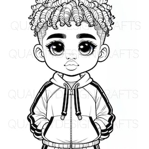 Coloriage garçon noir roi magique mélanine enfants noirs PNG mode afro clipart afro-américain PNG planificateur tshirt gobelet sublimation