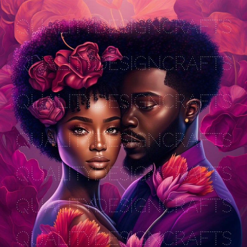 Beautiful Black Love Girl Magic Melanin Black Woman PNG Afro Etsy