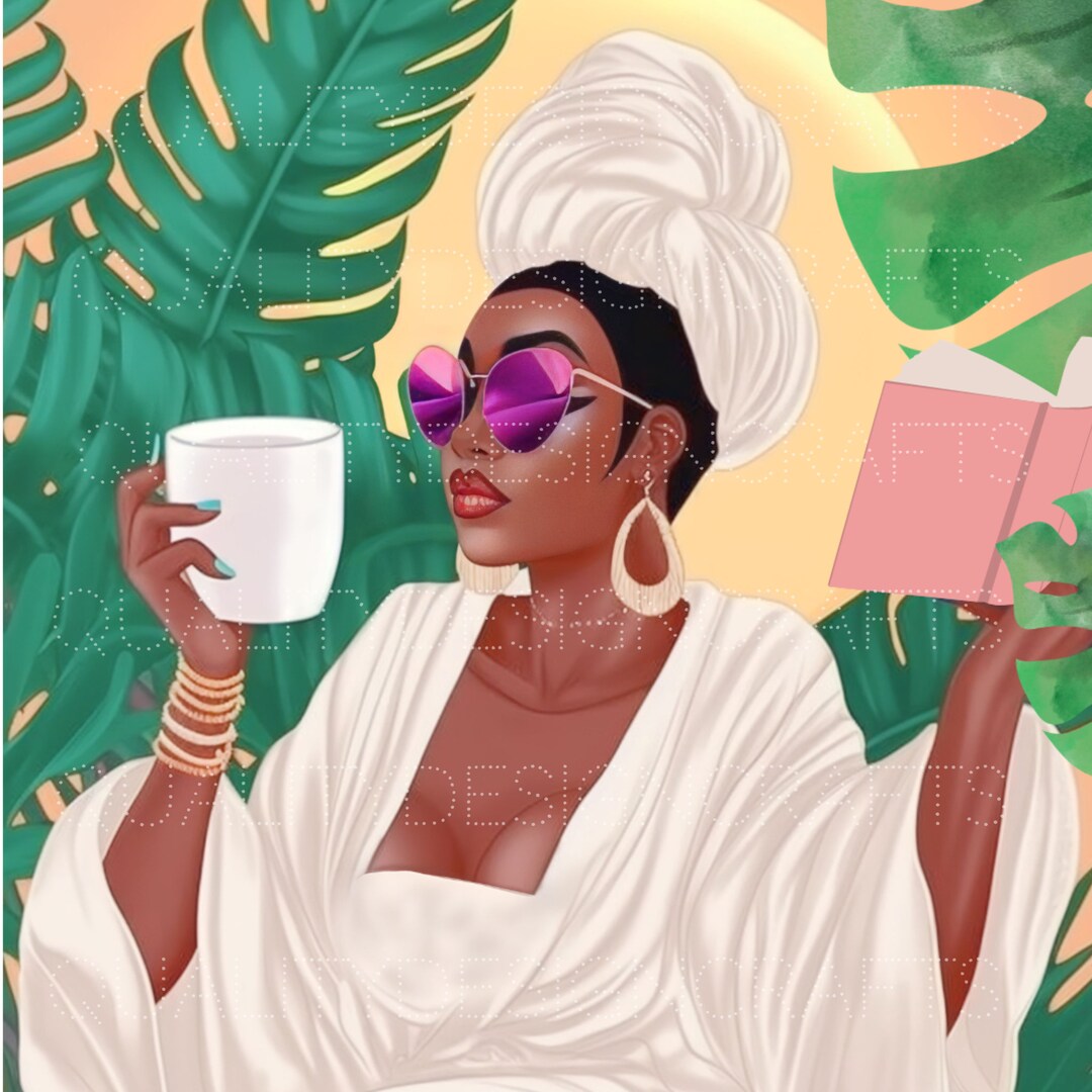 Beautiful Spa Black Girl Magic Melanin Black Woman PNG Afro Fashion ...