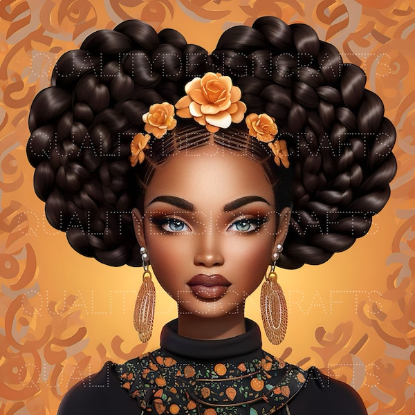 Africa Queen Beautiful Black Girl Magic Melanin Black Woman PNG Afro Fashion girl African American clipart PNG Planner Tumbler Sublimation