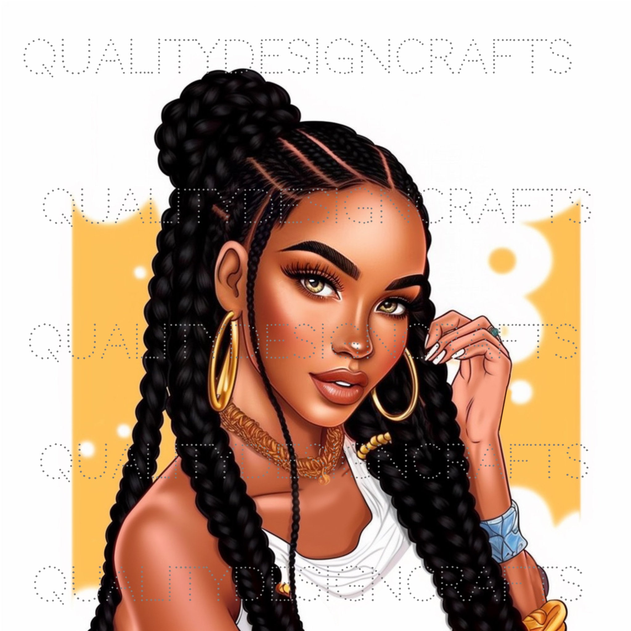 Queen Beautiful Black Girl Magic Melanin Black Woman PNG Afro Fashion ...