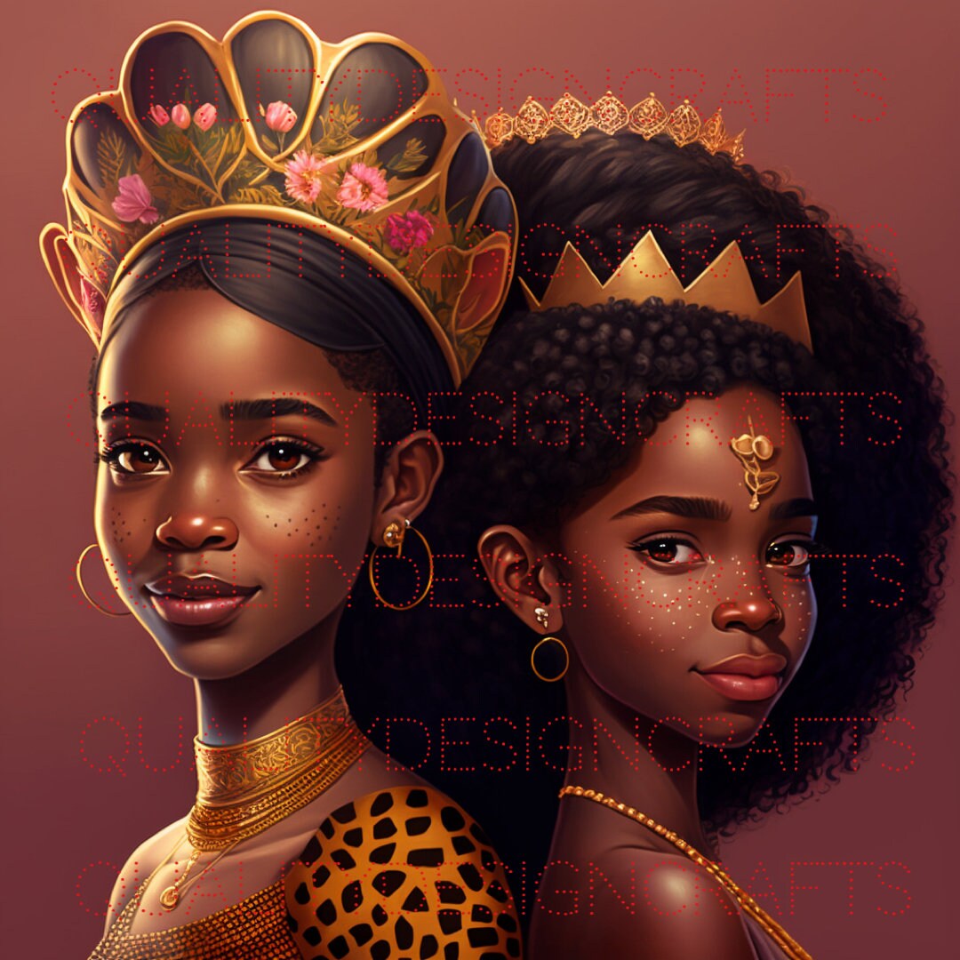 Queens Beautiful Black Girl Magic Melanin Black Woman PNG Afro Etsy