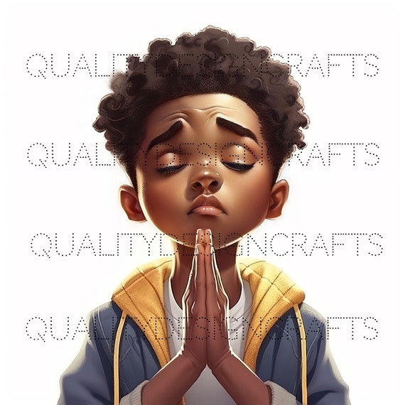 Transparent Praying Black Boy Magic King Melanin Black Children