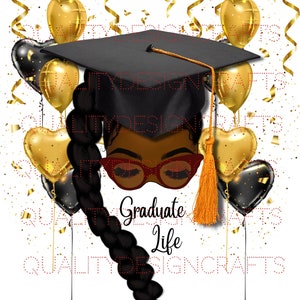Graduate Life Beauty Black Girl Magic Black Woman PNG Fashion girl African American clipart PNG Planner Tshirt Tumbler Sublimation
