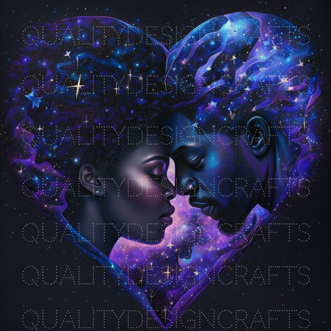 Beautiful Black Love Artnull
