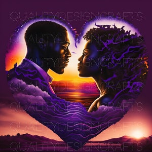 Black King and Queen Beautiful Black Love Magic Melanin Black PNG Fashion African American clipart PNG Planner Tshirt Tumbler Sublimation