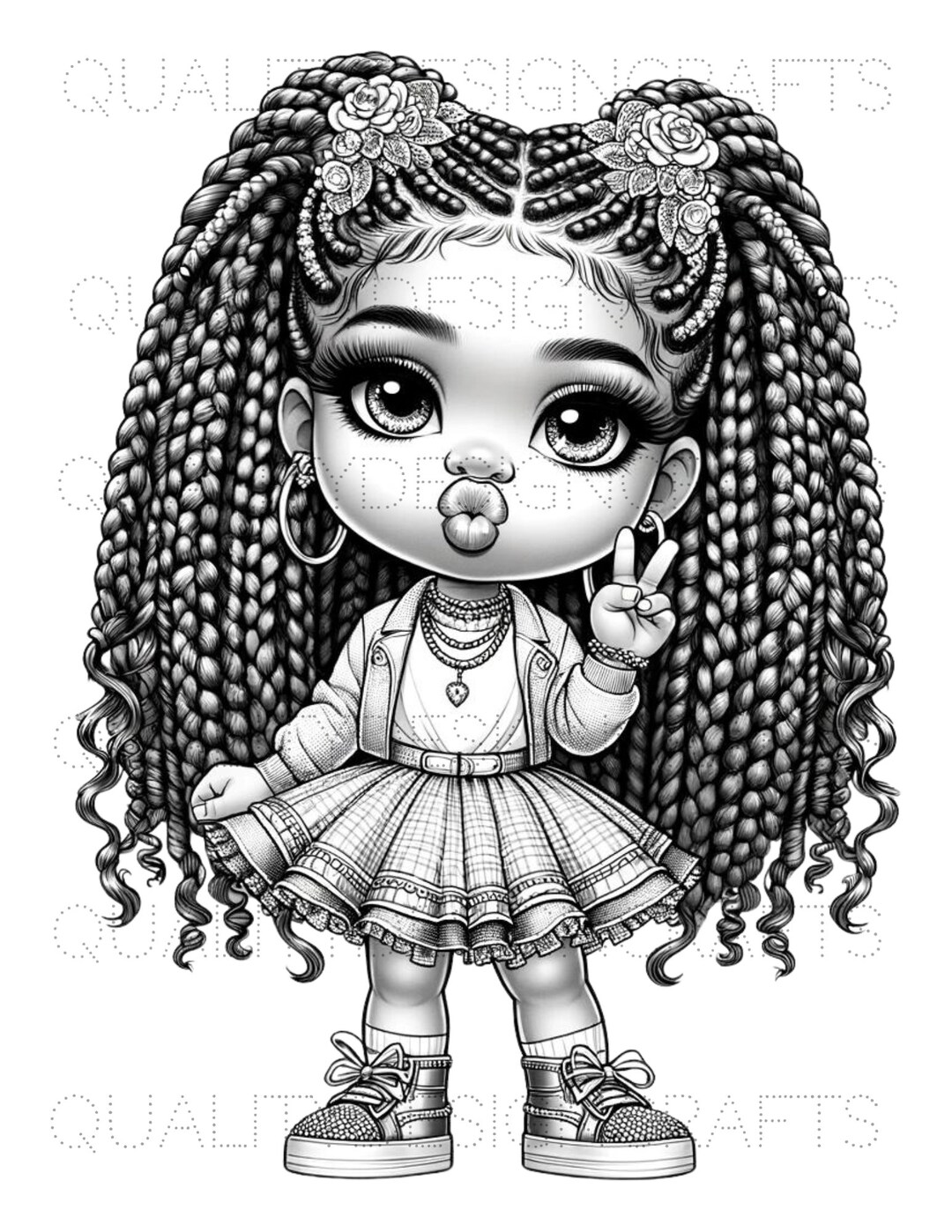 Coloring Page Kids Black Girl Magic Melanin Black PNG Afro Fashion Girl ...