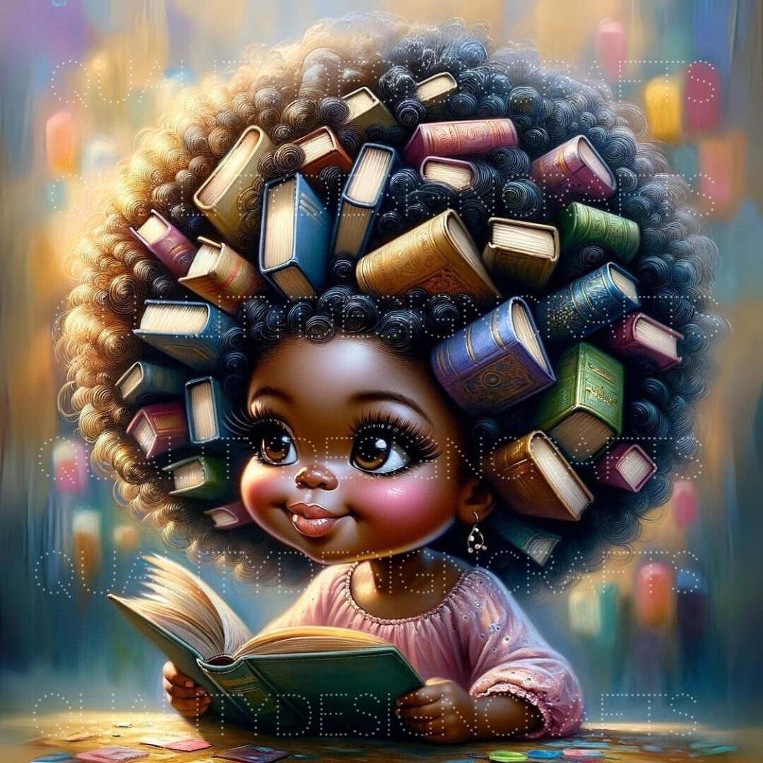 Melanin Books Queens Beautiful Black Girl Magic Black Woman PNG Afro ...