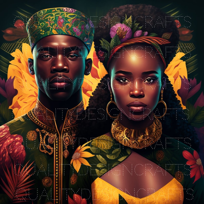 Black King and Queen Beautiful Black Love Magic Melanin Black Etsy