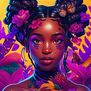 Mooi Zwart Meisje Magic Melanin Zwarte Vrouw PNG Afro Mode meisje Afro Amerikaanse clipart PNG Planner Tshirt Tumbler Sublimatie