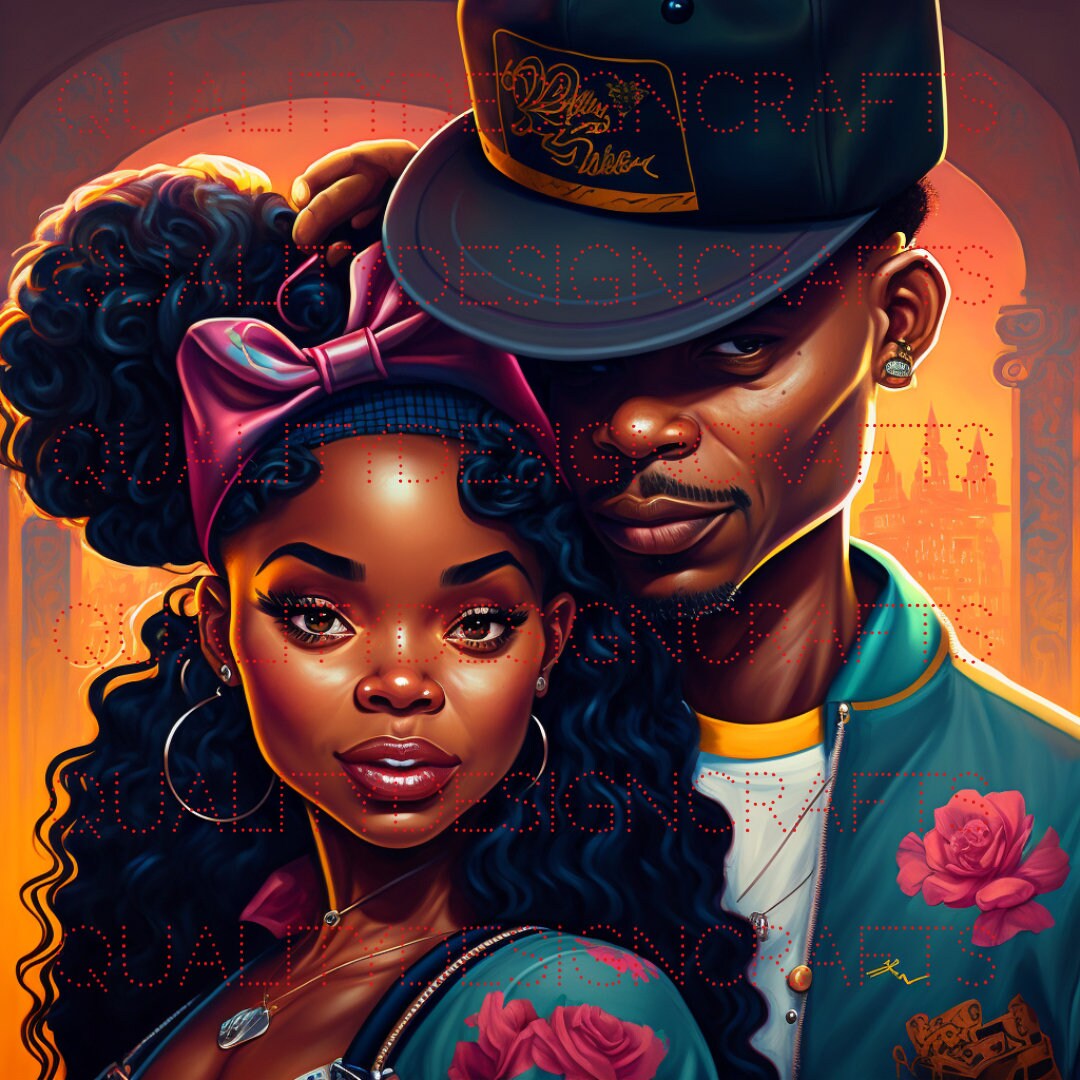 Beautiful Black Love Girl Magic Melanin Black Woman PNG Afro Etsy