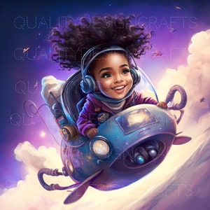 Galáxia Linda garota negra melanina mágica Mulher negra PNG Afro Fashion girl Afro-americano clipart PNG Planner Camiseta Tumbler Sublimação