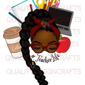 Teacher Life Beauty Black Girl Magic Black Woman PNG Fashion girl African American clipart PNG Planner Tshirt Tumbler Sublimation
