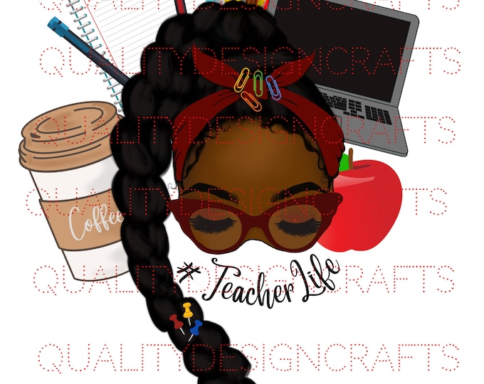 Teacher Life Beauty Black Girl Magic Black Woman PNG Fashion girl African American clipart PNG Planner Tshirt Tumbler Sublimation