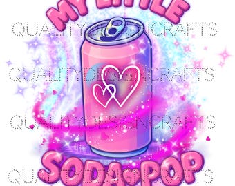 Mein kleiner Soda Pop PNG | Süße Pastell Kawaii Dosen Clipart | Pink Sparkle digitaler Download | Sublimationsdruck & Sticker