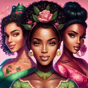 Melanin Queens Beautiful Black Girl Magic Black Woman PNG Afro Fashion girl African American clipart PNG Planner Tshirt Tumbler Sublimation