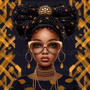 Bambini Bella Ragazza Nera Magica Melanina Donna Nera PNG Afro Moda ragazza Afro-Americana clipart PNG Planner Tshirt Tumbler Sublimazione