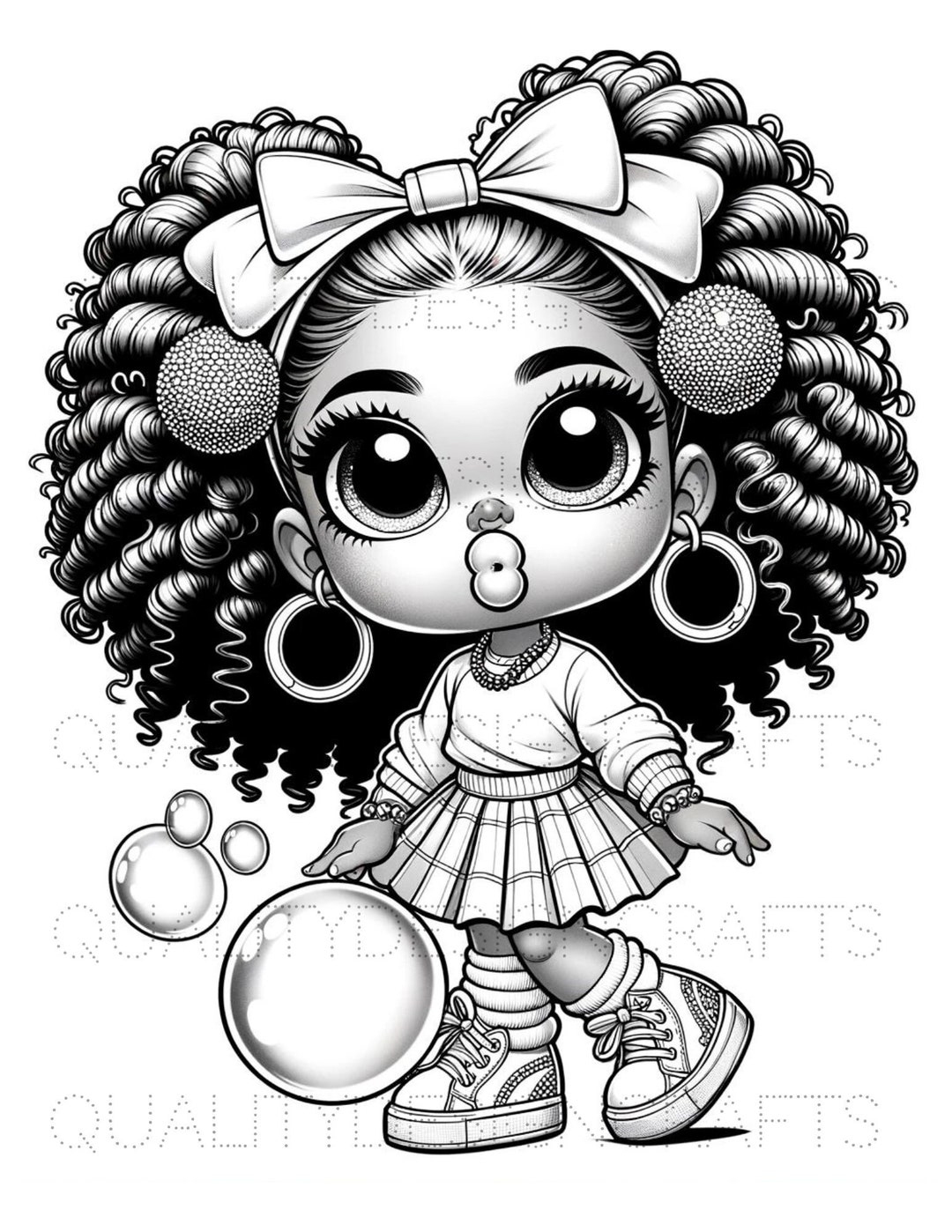 Coloring Page Kids Black Girl Magic Melanin Black PNG Afro Fashion Girl ...