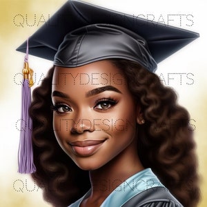 Remise des diplômes belle fille noire magie mélanine femme noire PNG Afro Fashion fille afro-américaine clipart Planificateur Tshirt Tumbler Sublimation