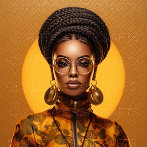 Rainha da África Linda garota negra melanina mágica Mulher negra PNG Afro Fashion girl Afro-americano clipart PNG Planner Tumbler Sublimação