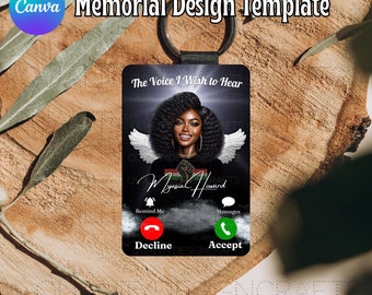 Memorial Sublimation Key Chain Editable Canva Template Obituary Cover Gift Design In Loving Memory Forever in our Hearts RIP Heavenly Angel