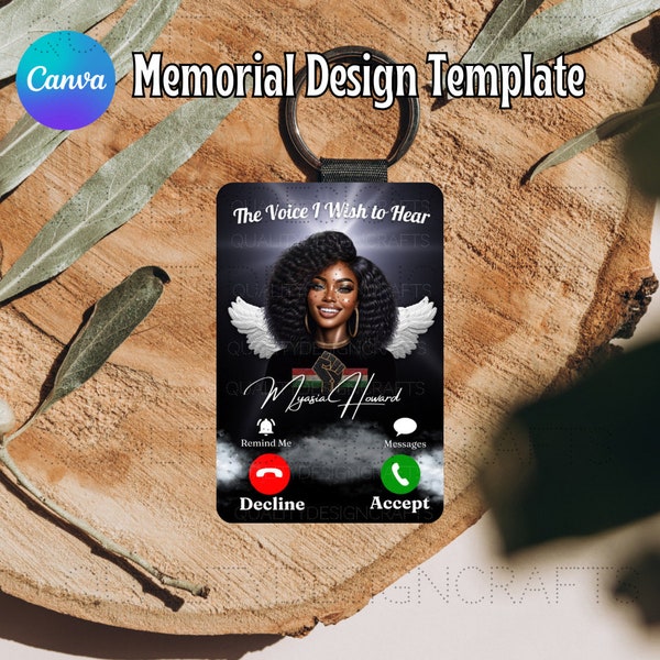 Memorial Sublimation Key Chain Editable Canva Template Obituary Cover Gift Design In Loving Memory Forever in our Hearts RIP Heavenly Angel