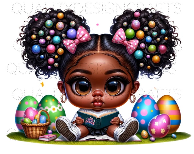 Beautiful Easter Black Girl Magic Melanin Black Woman PNG Afro Fashion girl African American clipart PNG Planner Tshirt Tumbler Sublimation