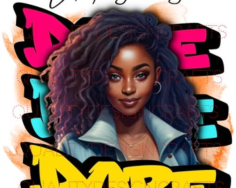 Beautiful Dread Loc Black Girl Magic Melanin Black Woman PNG Afro Fashion girl African American clipart Planner Tshirt Tumbler Sublimation