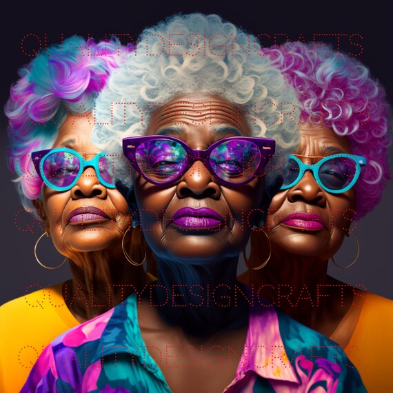 Hermosa abuela Nina negra Magic Melanin Mujer negra PNG Afro Fashion girl afroamericana clipart Planificador Camiseta Tumbler Sublimacion Etsy Espana