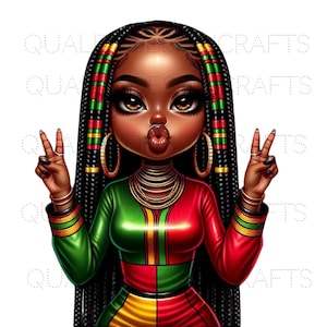 Rainha Linda Garota Negra Mágica Melanina Mulher Negra PNG Afro Fashion girl Afro-Americano clipart PNG Planner Camiseta Tumbler Sublimação
