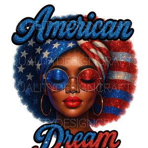 Rainha da África Linda Garota Negra Mágica Melanina Mulher Negra PNG Afro Moda Garota Afro-americana clipart Patriótico 4 de Julho Sublimação