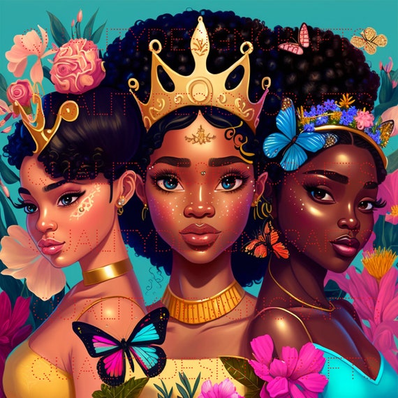 Queens Beautiful Black Girl Magic Melanin Black Woman PNG Afro Fashion Girl  African American Clipart PNG Planner Tshirt Tumbler Sublimation -  New  Zealand