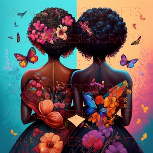 Linda garota negra melanina mágica mulher negra PNG afro fashion girl afro-americano clipart png planejador camiseta tumbler sublimação