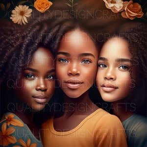 Sisterhood Beautiful Girl Power Magic Princess Clipart PNG L Mode meisje Amerikaanse clipart Planner Tshirt Tumbler Sublimatie