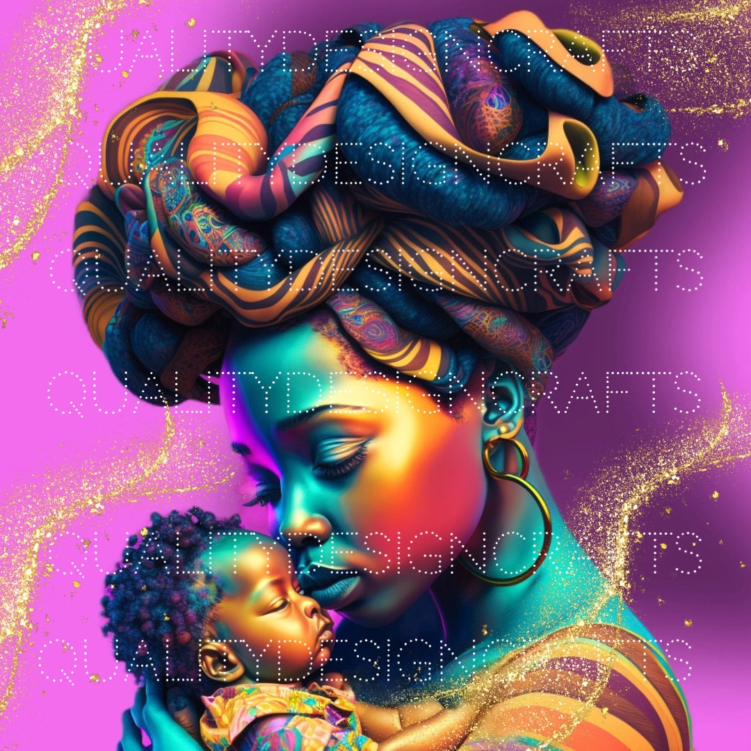 Beautiful Mother Black Girl Magic Melanin Black Woman PNG Afro