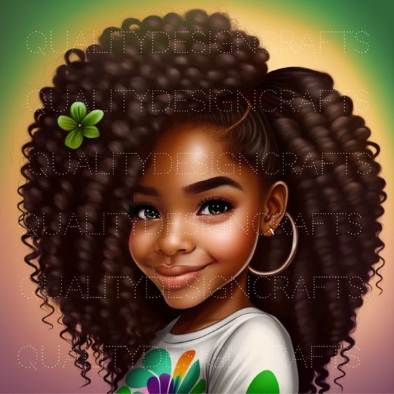 Beautiful Black Girl Magic St Patty’s Day Melanin Black Woman PNG Afro  Fashion girl African American clipart PNG Planner Tumbler Sublimation