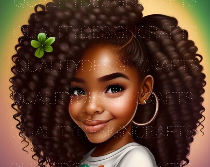 Beautiful Black Girl Magic St Patty’s Day Melanin Black Woman PNG Afro Fashion girl African American clipart PNG Planner Tumbler Sublimation