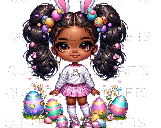 Beautiful Easter Black Girl Magic Melanin Black Woman PNG Afro Fashion girl African American clipart PNG Planner Tshirt Tumbler Sublimation