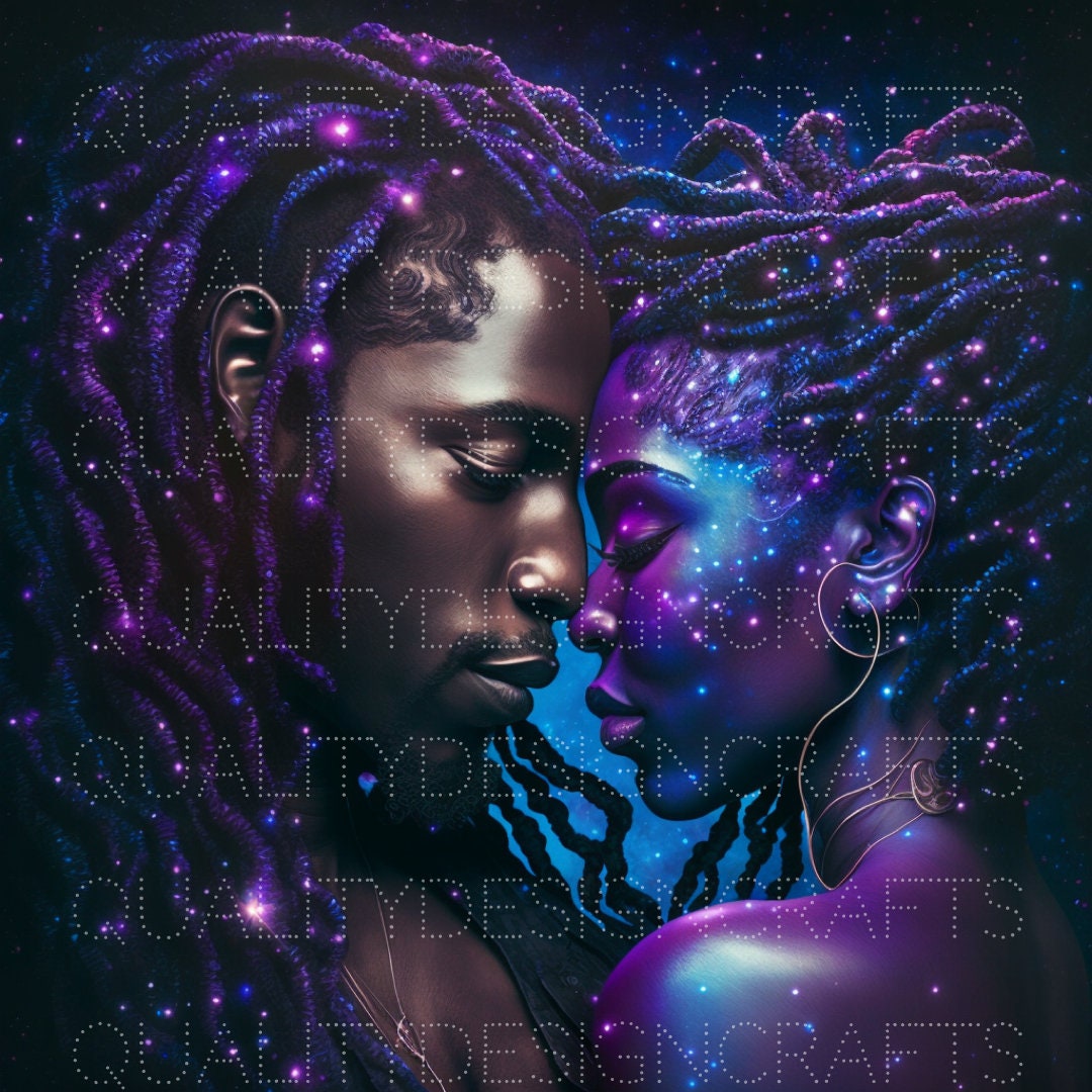 Black King and Queen Beautiful Black Love Magic Melanin Black PNG